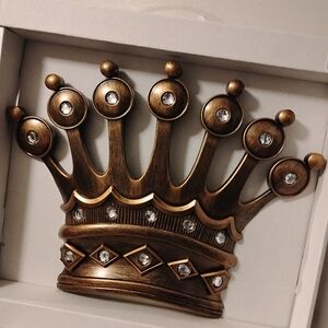 New Gold Crown Wall Decor with Gem Accents